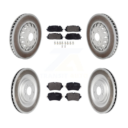 Front Rear Coated Disc Brake Rotors And Semi-Metallic Pad Kit For 2019 Audi Q8 A8 Quattro KGF-102910