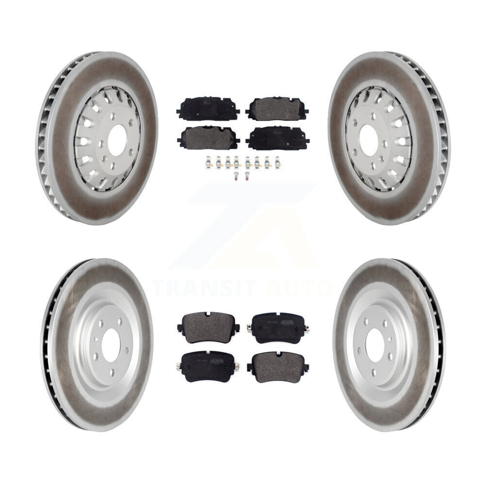 Front Rear Coated Disc Brake Rotors And Semi-Metallic Pad Kit For 2019 Audi Q8 A8 Quattro KGF-102910