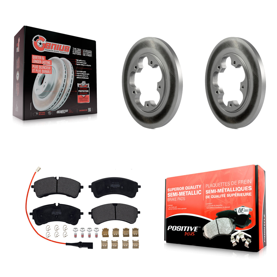 Rear Coat Brake Rotors Semi-Metallic Pad Kit For Ford Transit-250 Transit-150 Transit-350 KGF-102913