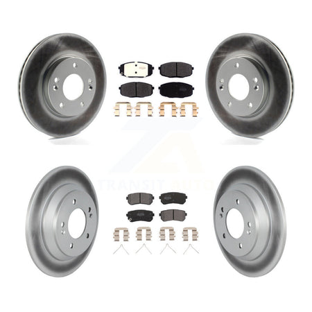 Front Rear Coated Brake Rotor & Semi-Metallic Pad Kit For 2022 Hyundai Kona FWD with 1.6L KGF-102915