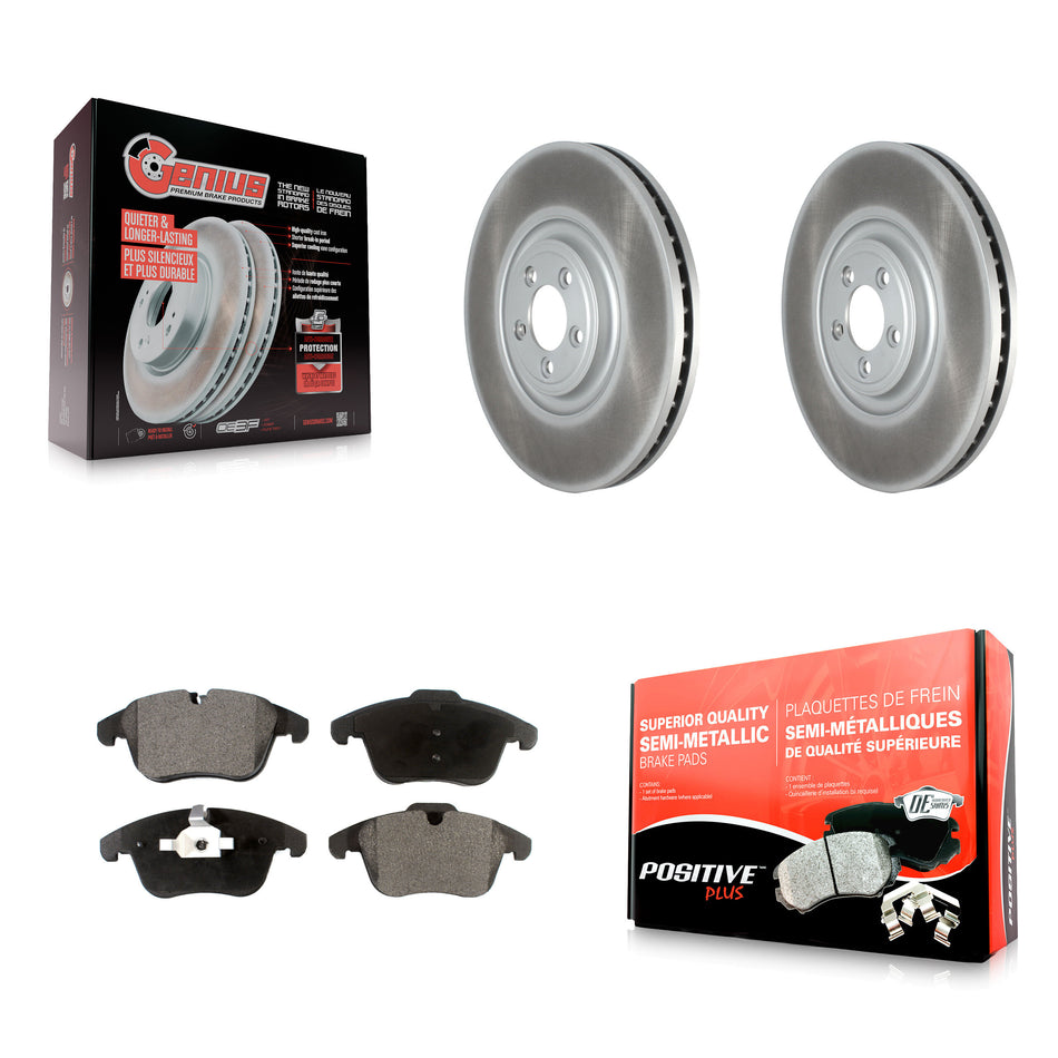 Front Coat Brake Rotors Semi-Metallic Pad Kit For 10 Jaguar XF Base/Premium Luxury/Luxury KGF-102928
