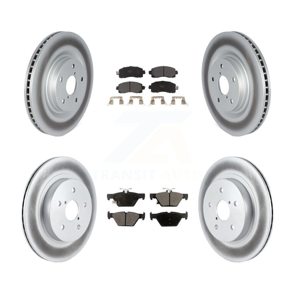 Front Rear Coated Disc Brake Rotors & Semi-Metallic Pad Kit For Subaru Outback WRX Legacy KGF-102947