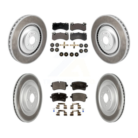 Front Rear Coated Disc Brake Rotors And Semi-Metallic Pads Kit For Audi S8 S7 KGF-102948