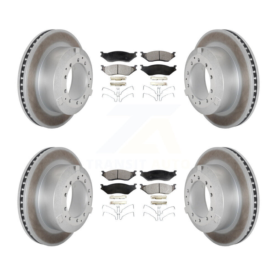 Front Rear Coated Brake Rotor Semi-Metallic Pad Kit For International TerraStar IC AE Bus KGF-102951