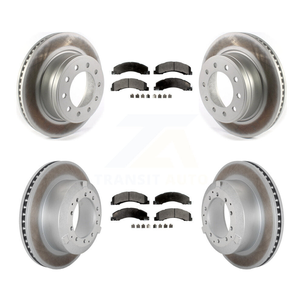 Front Rear Coat Brake Rotors Semi-Metallic Pad Kit For Ram Dodge Sterling Truck 4500 5500 KGF-102953