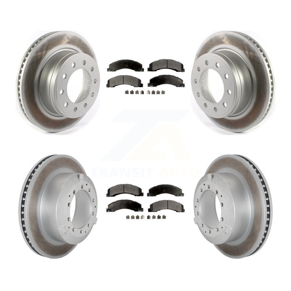 Front Rear Coat Brake Rotors Semi-Metallic Pad Kit For Ram Dodge Sterling Truck 4500 5500 KGF-102953