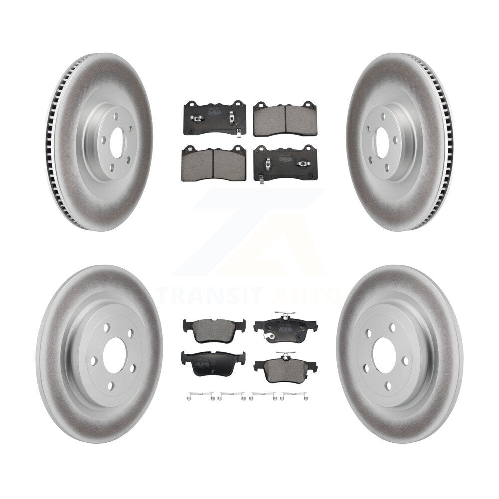 Front Rear Coated Disc Brake Rotors And Semi-Metallic Pads Kit For Ford Mustang Mach-E KGF-102970