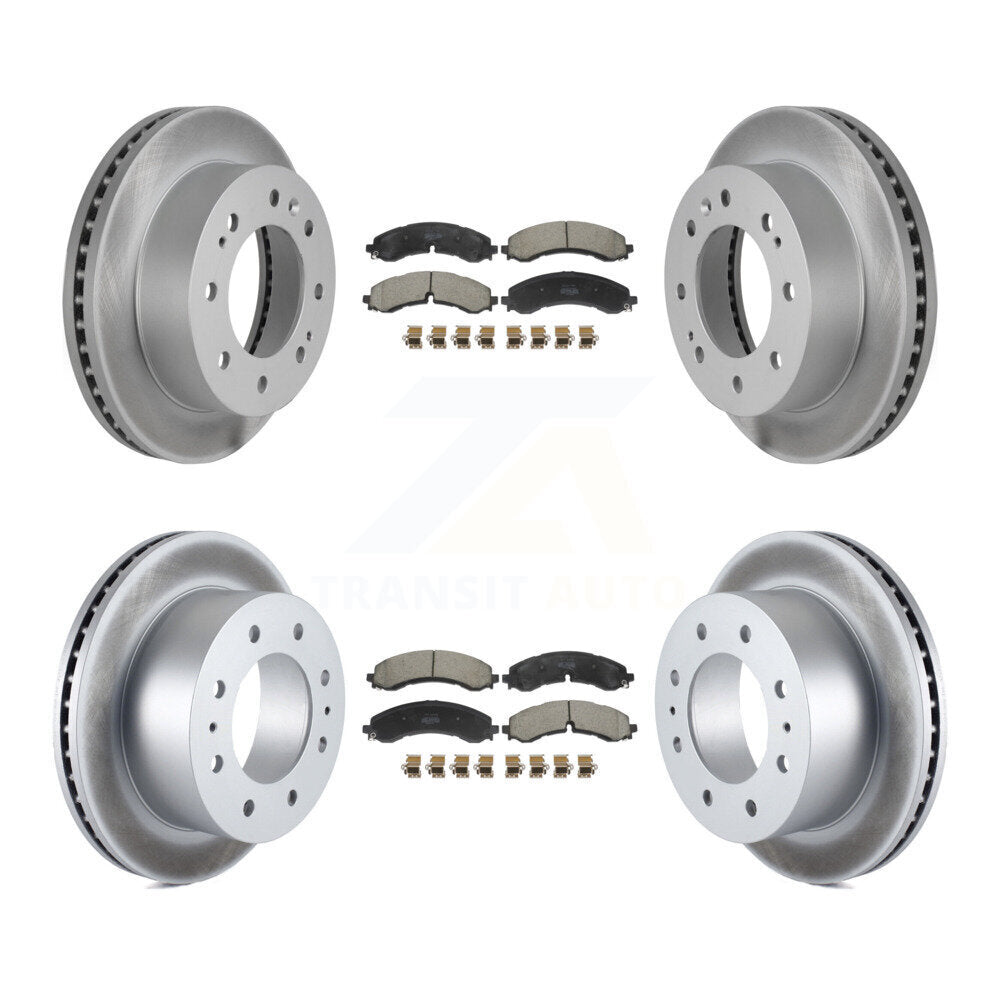 Front Rear Coated Brake Rotor Semi-Metallic Pad Kit For GMC Chevrolet Sierra 2500 HD 3500 KGF-102973