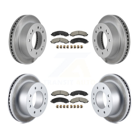 Front Rear Coated Brake Rotor Semi-Metallic Pad Kit For GMC Chevrolet Sierra 2500 HD 3500 KGF-102973