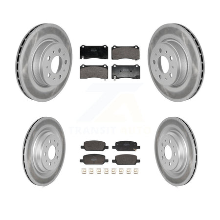 Front Rear Coat Brake Rotors Semi-Metallic Pad Kit For Tesla 3 With Gray Painted Calipers KGF-102974
