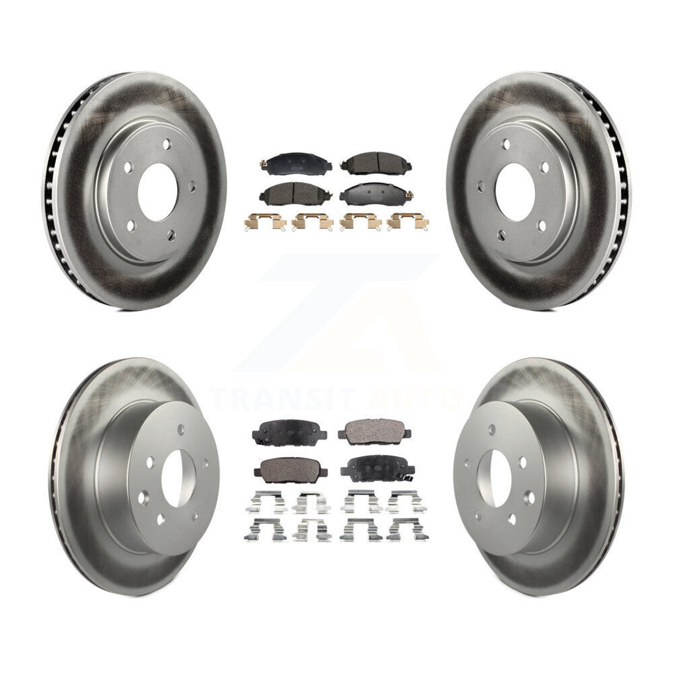 Front Rear Coated Disc Brake Rotors And Semi-Metallic Pads Kit For Nissan LEAF KGF-102975