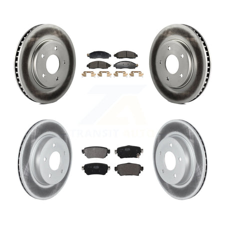 Front Rear Coated Disc Brake Rotors And Semi-Metallic Pads Kit For Nissan LEAF KGF-102977