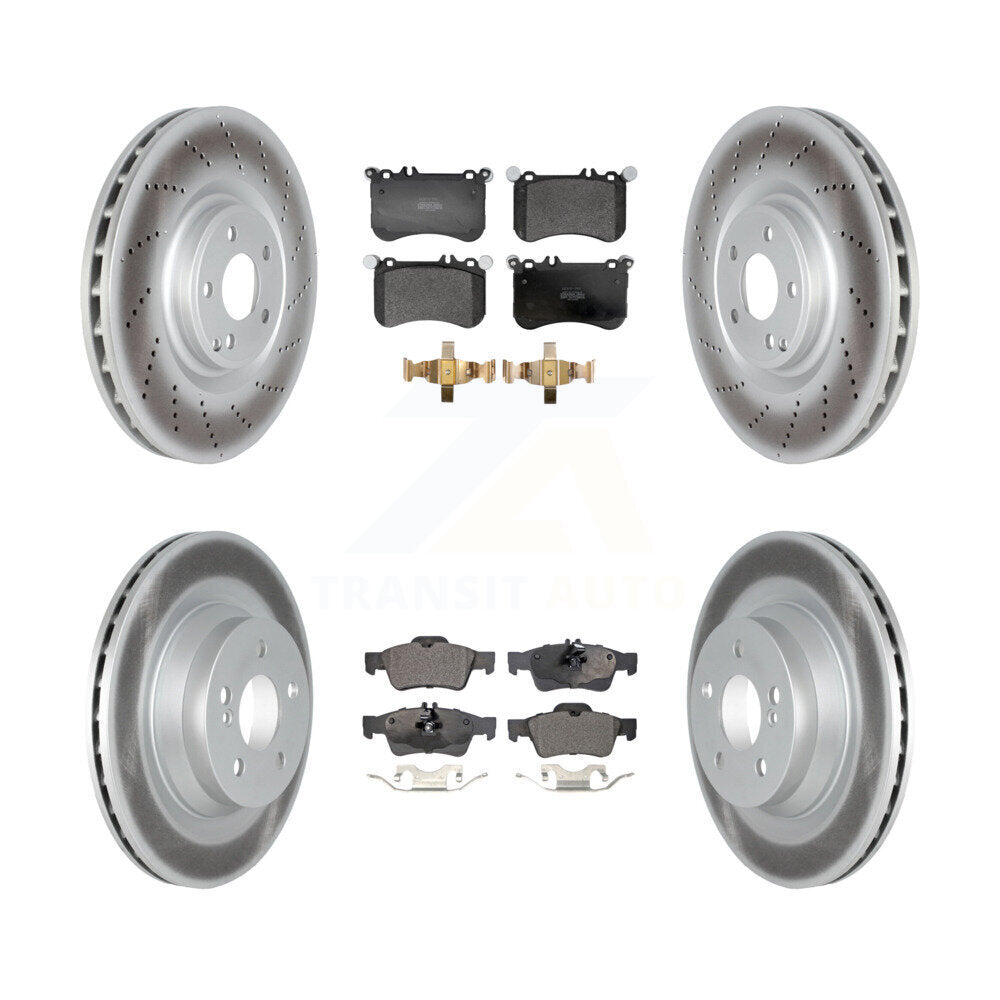 Front Rear Coat Disc Brake Rotor Semi-Metallic Pad Kit For 2012-2017 Mercedes-Benz CLS550 KGF-102979