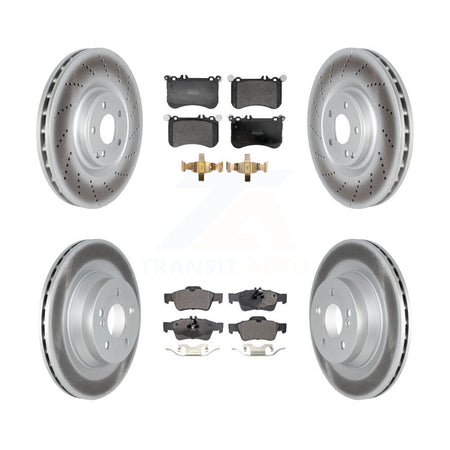 Front Rear Coat Disc Brake Rotor Semi-Metallic Pad Kit For 2012-2017 Mercedes-Benz CLS550 KGF-102979