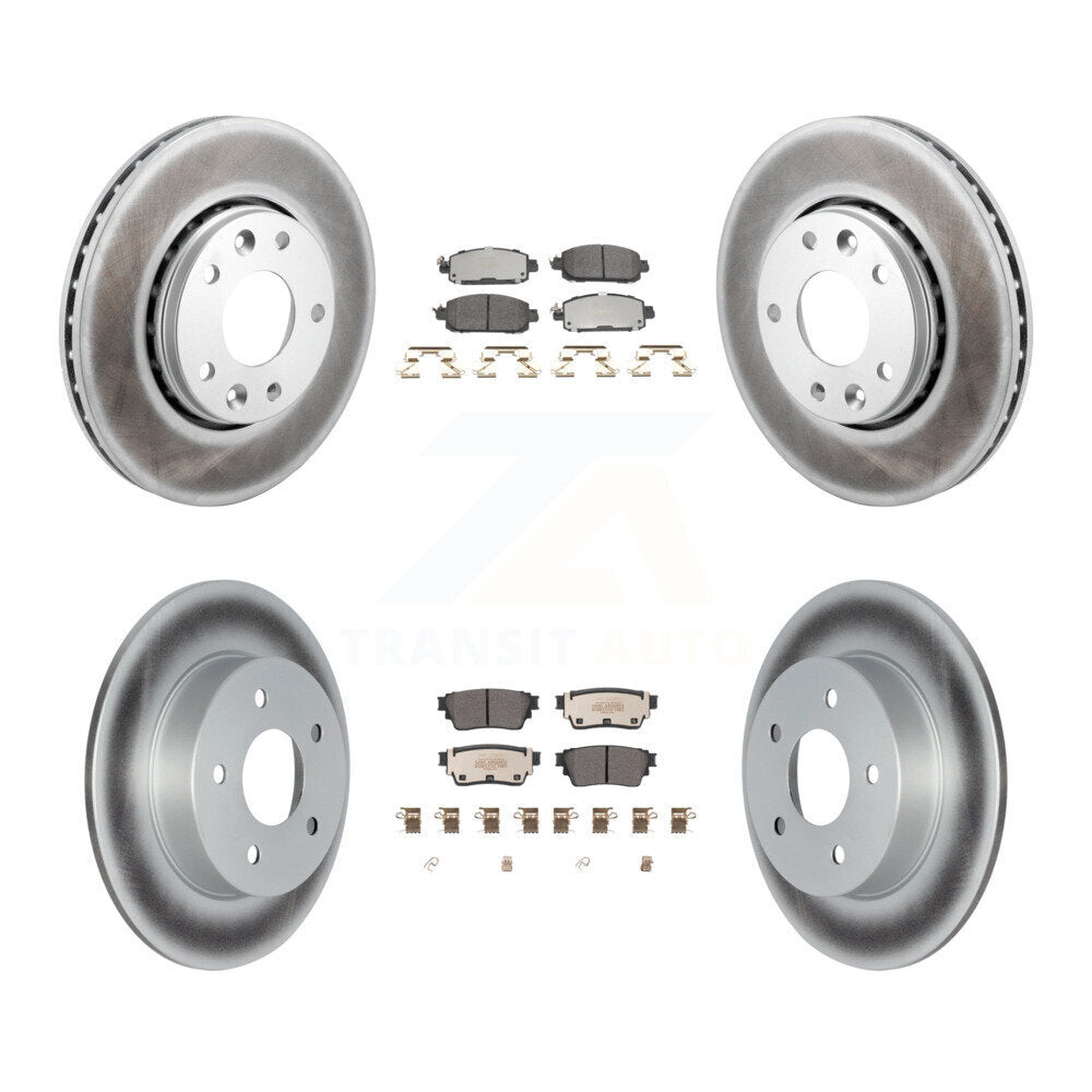Front Rear Coated Disc Brake Rotors And Semi-Metallic Pads Kit For Nissan Kicks KGF-102983