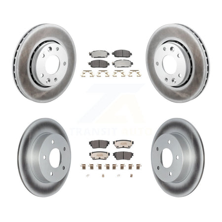 Front Rear Coated Disc Brake Rotors And Semi-Metallic Pads Kit For Nissan Kicks KGF-102983