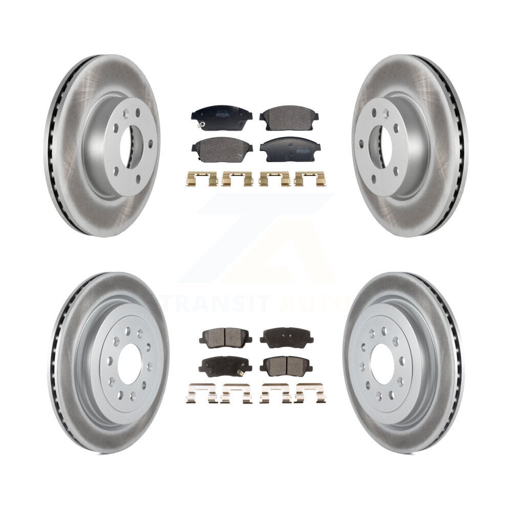 Front Rear Coated Disc Brake Rotors And Semi-Metallic Pads Kit For Cadillac ATS KGF-102988