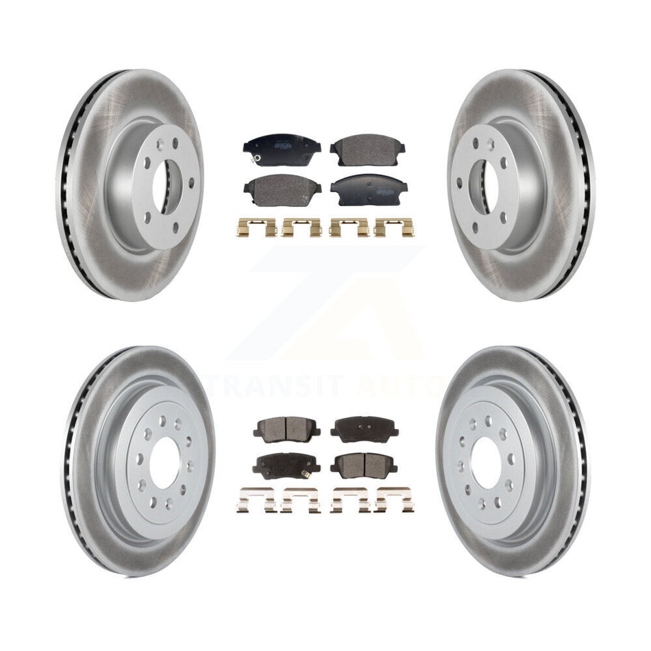 Front Rear Coated Disc Brake Rotors And Semi-Metallic Pads Kit For Cadillac ATS KGF-102988