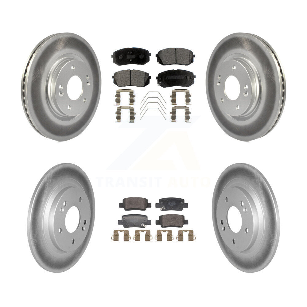 Front Rear Coated Disc Brake Rotors And Semi-Metallic Pads Kit For Kia Seltos KGF-102993