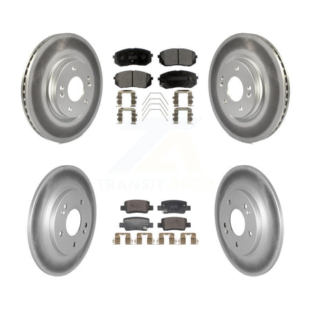 Front Rear Coated Disc Brake Rotors And Semi-Metallic Pads Kit For Kia Seltos KGF-102993