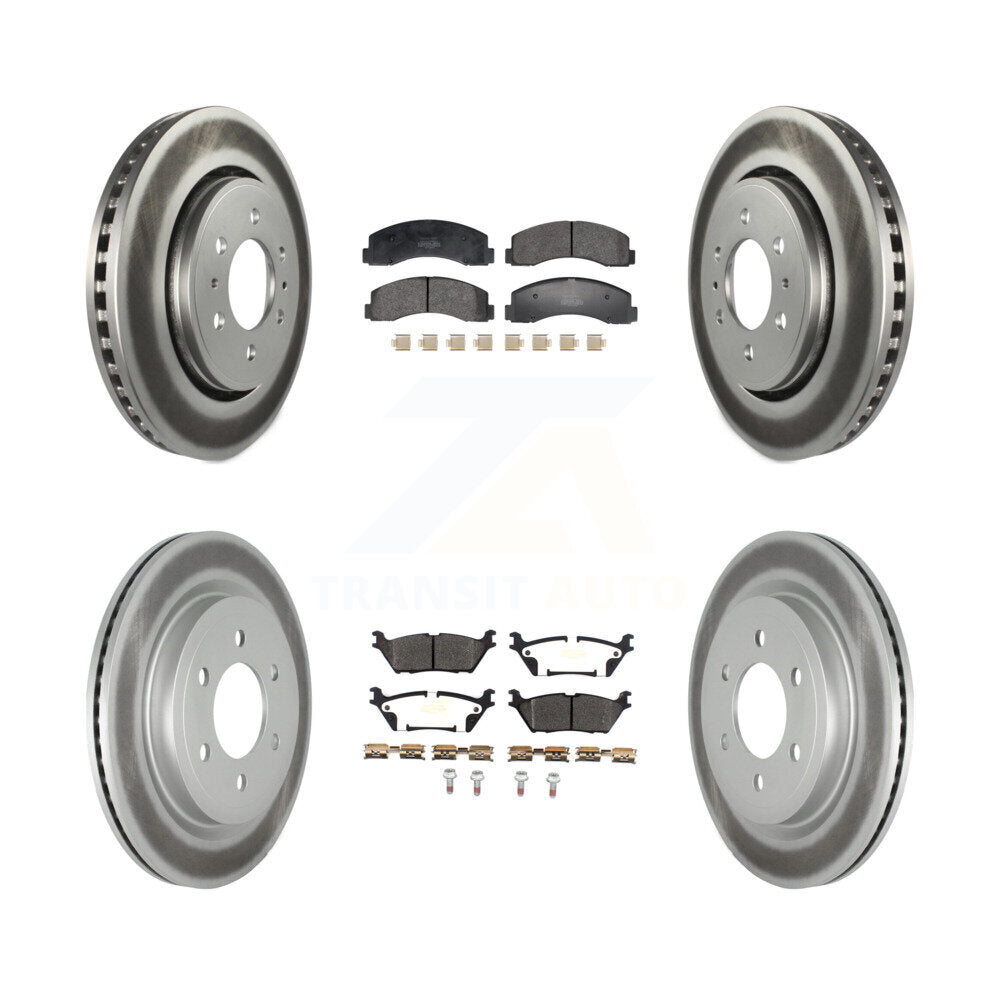 Front Rear Coat Disc Brake Rotors Semi-Metallic Pad Kit For Ford F-150 Expedition Lincoln KGF-102994