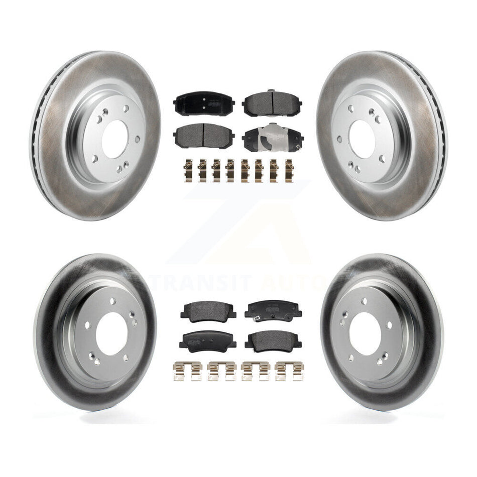 Front Rear Coat Disc Brake Rotors Semi-Metallic Pad Kit For Hyundai Sonata Kia Niro EV K5 KGF-102998
