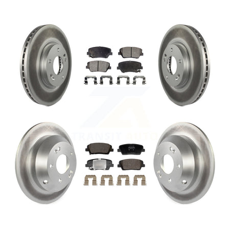 Front Rear Coated Disc Brake Rotor Semi-Metallic Pad Kit For Hyundai Santa Fe Kia Sorento KGF-102999