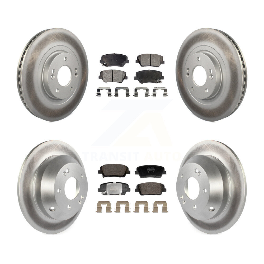 Front Rear Coat Brake Rotors Semi-Metallic Pad Kit For Hyundai Santa Fe Sport Kia Sorento KGF-103000