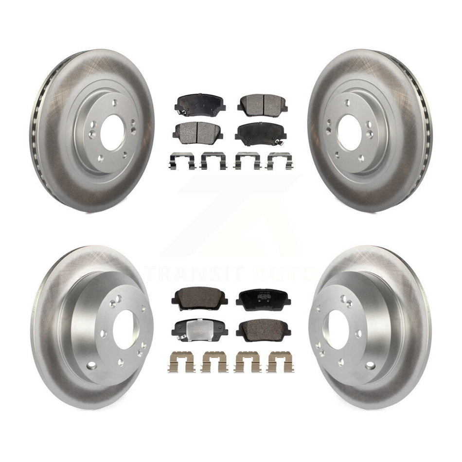 Front Rear Coat Brake Rotors Semi-Metallic Pad Kit For Hyundai Santa Fe Sport Kia Sorento KGF-103000