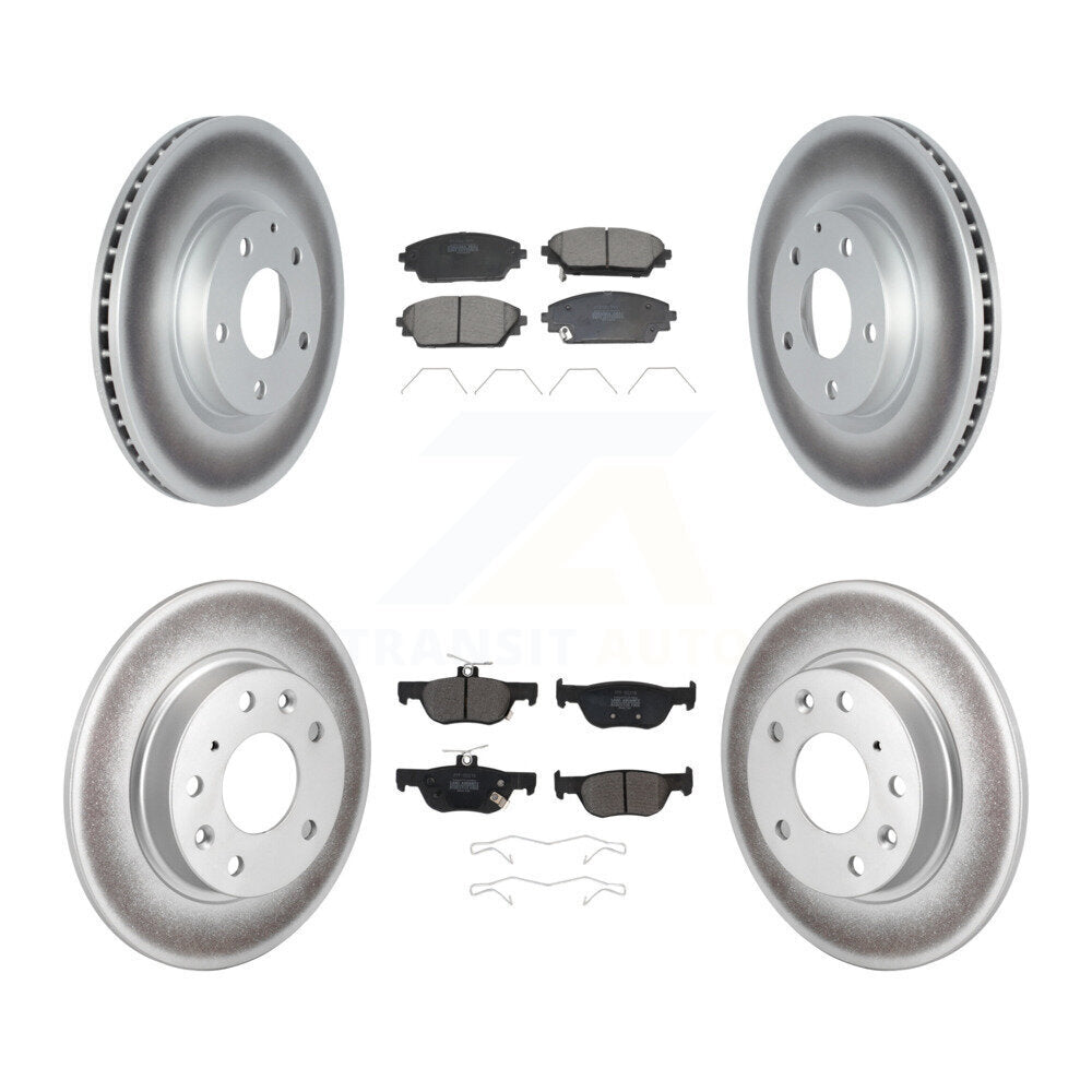 Front Rear Coated Disc Brake Rotors And Semi-Metallic Pads Kit For Mazda CX-30 KGF-103003