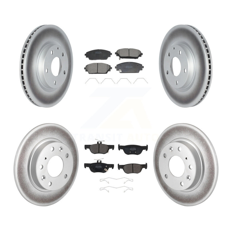 Front Rear Coated Disc Brake Rotors And Semi-Metallic Pads Kit For Mazda CX-30 KGF-103003