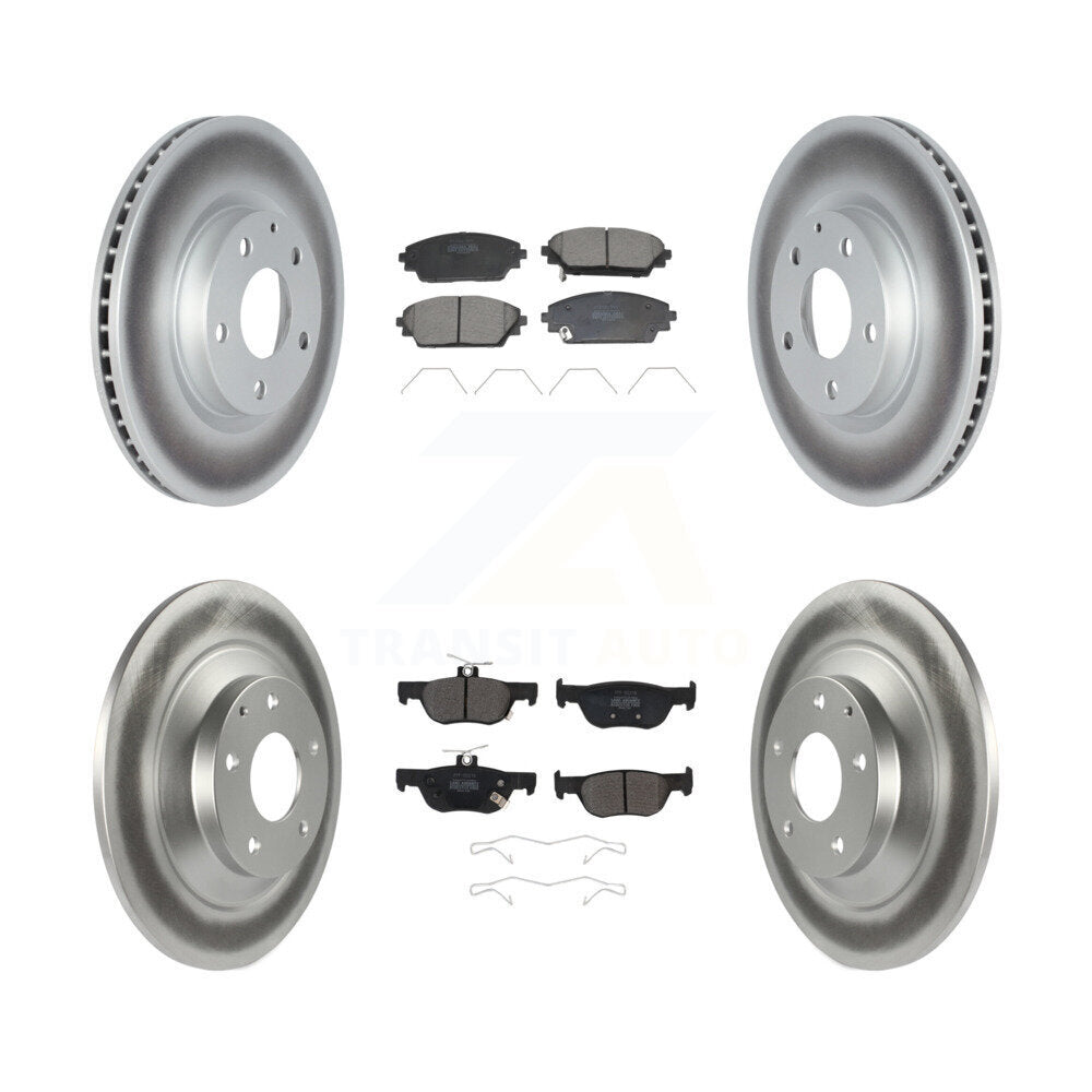 Front Rear Coated Disc Brake Rotors And Semi-Metallic Pads Kit For Mazda CX-30 KGF-103004