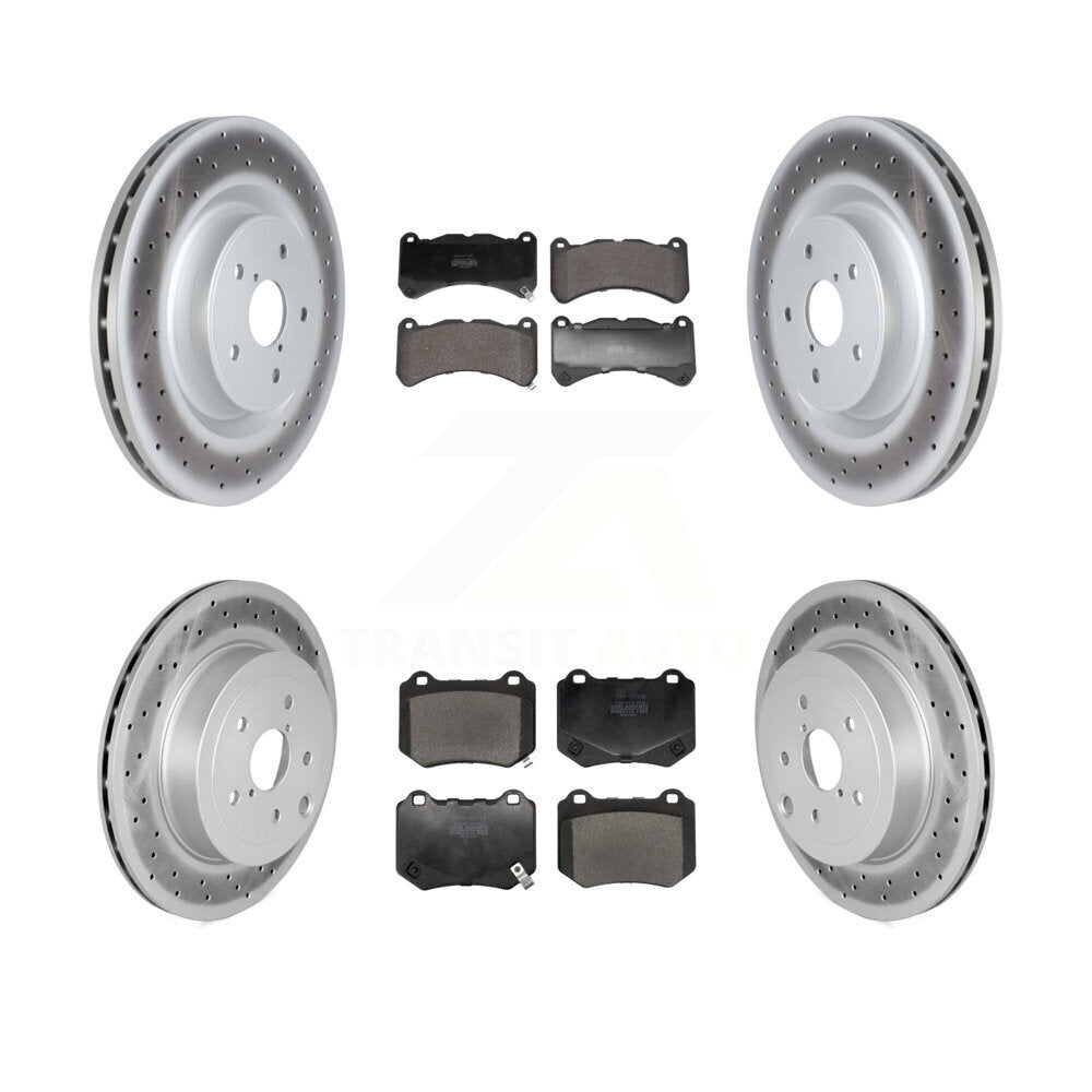 Front Rear Coated Disc Brake Rotor And Semi-Metallic Pad Kit For 2018-2020 Subaru WRX STI KGF-103008