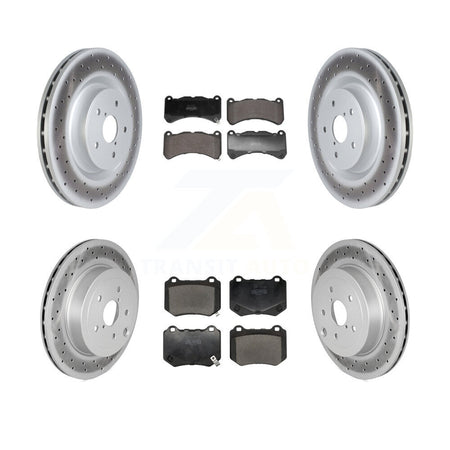Front Rear Coated Disc Brake Rotor And Semi-Metallic Pad Kit For 2018-2020 Subaru WRX STI KGF-103008