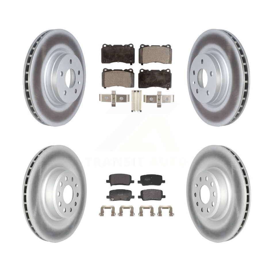 Front Rear Coated Disc Brake Rotors And Semi-Metallic Pads Kit For 2017-2019 Tesla X S KGF-103009
