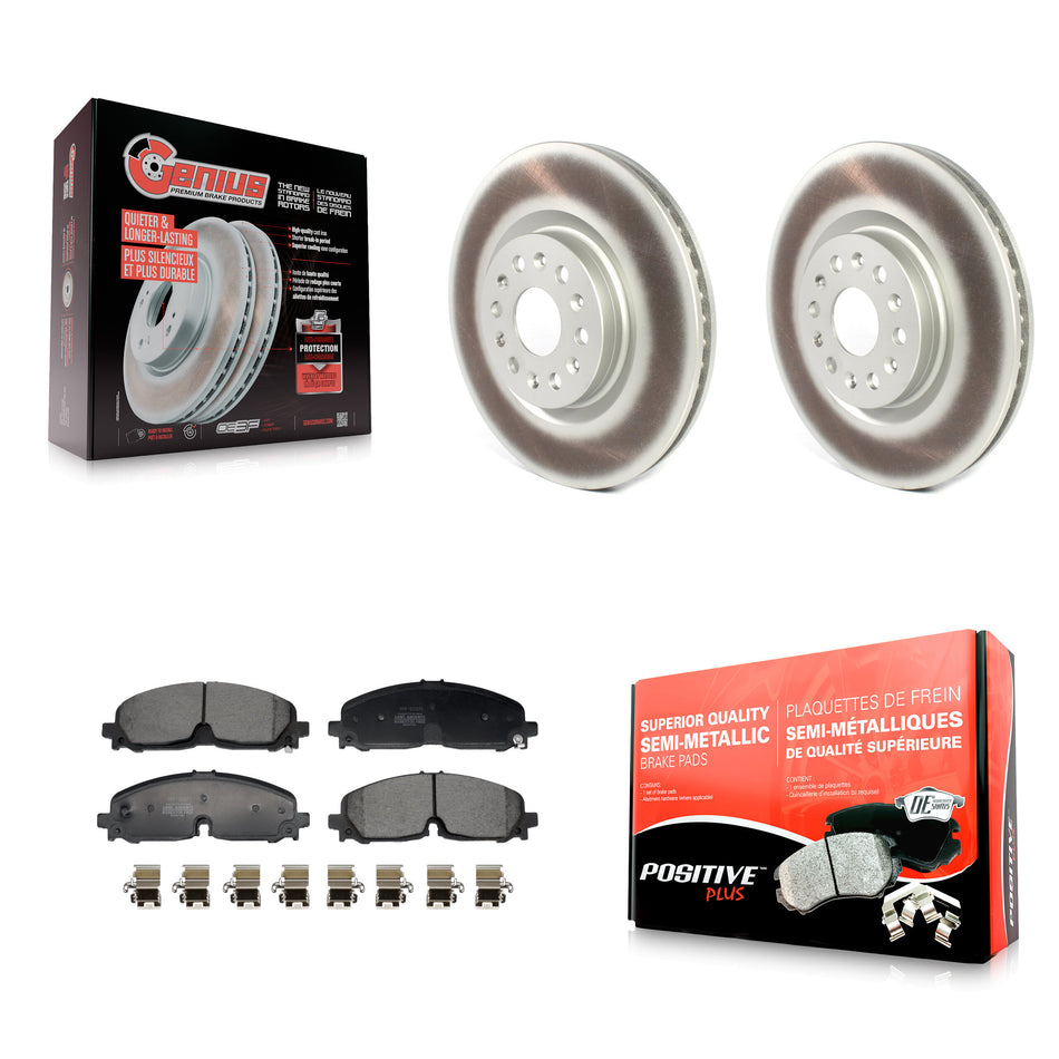 Front Coat Disc Brake Rotor Semi-Metallic Pad Kit For 2021 Cadillac XT5 Buick Enclave XT6 KGF-103012