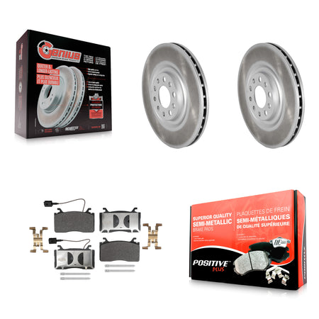 Front Coated Disc Brake Rotors And Semi-Metallic Pads Kit For Alfa Romeo Stelvio Giulia KGF-103022