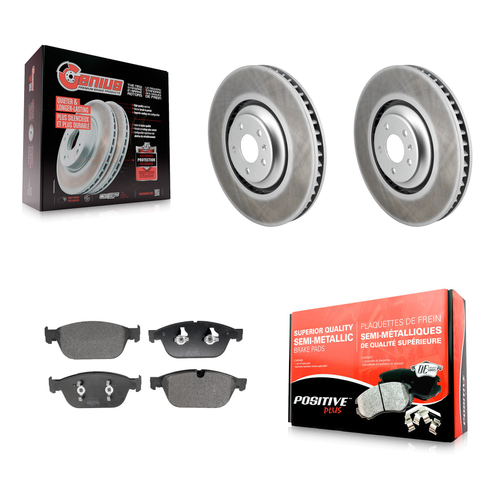 Front Coated Disc Brake Rotors And Semi-Metallic Pads Kit For Audi SQ5 A8 Quattro KGF-103026