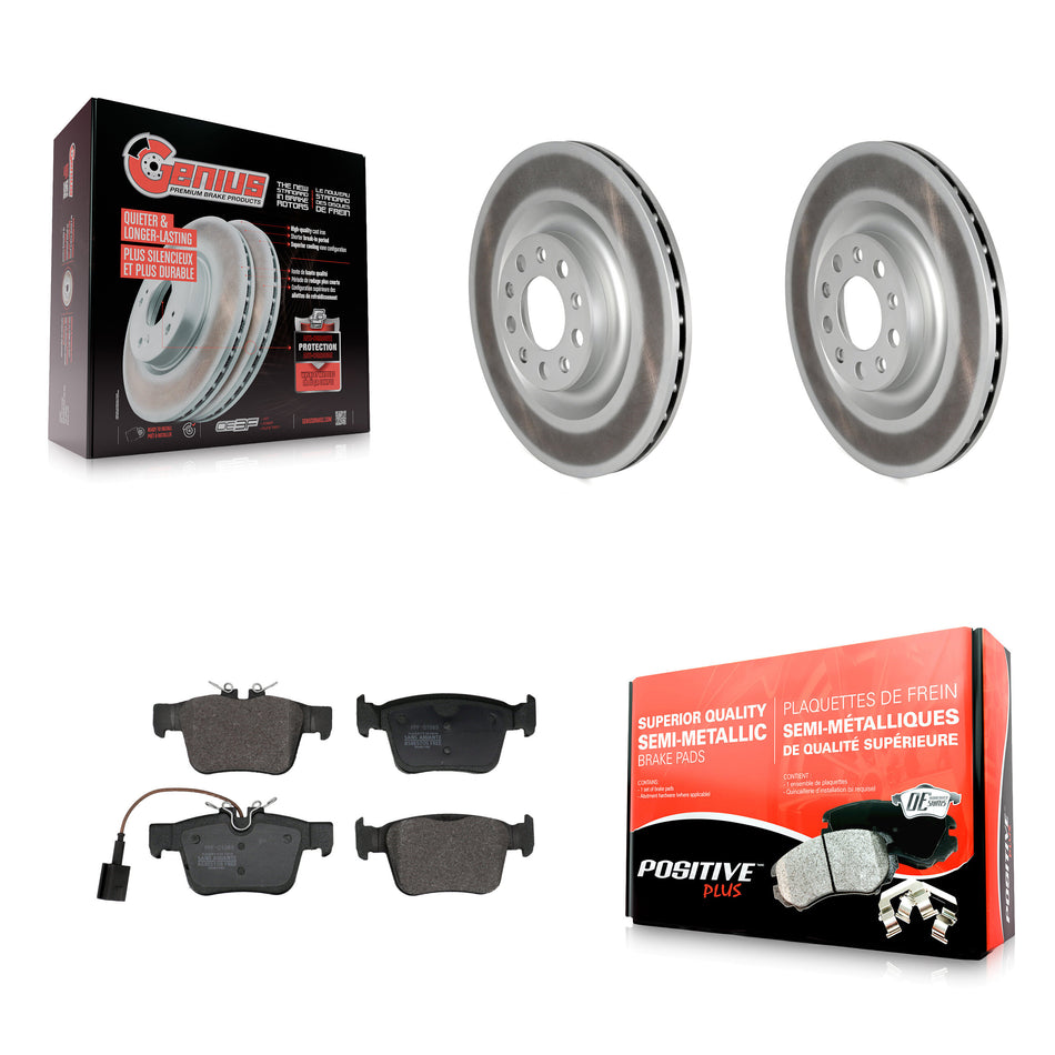 Rear Coated Disc Brake Rotors And Semi-Metallic Pads Kit For Alfa Romeo Stelvio Giulia KGF-103050