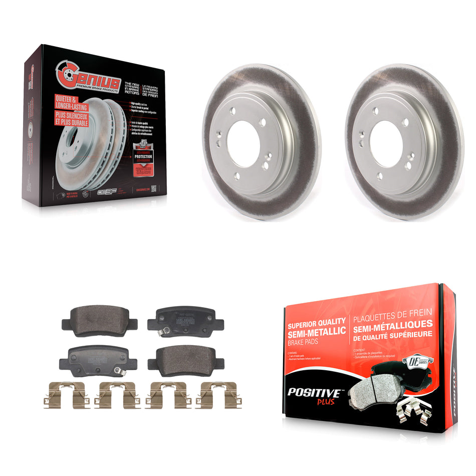 Rear Coated Disc Brake Rotors And Semi-Metallic Pads Kit For Hyundai Elantra KGF-103060
