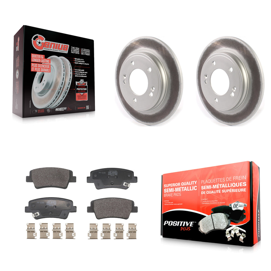 Rear Coated Disc Brake Rotors And Semi-Metallic Pads Kit For Hyundai Elantra Kia Niro KGF-103061