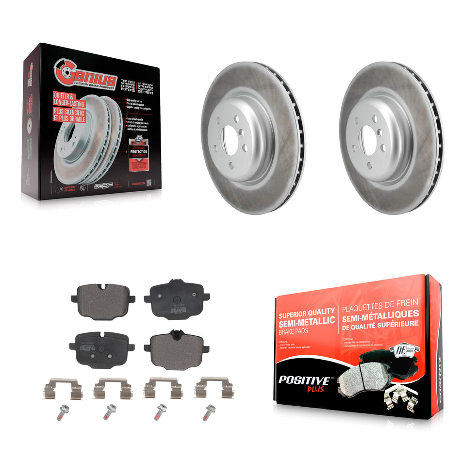 Rear Coated Brake Rotors Semi-Metallic Pad Kit For BMW X5 540i xDrive X7 X6 750i M550i iX KGF-103063