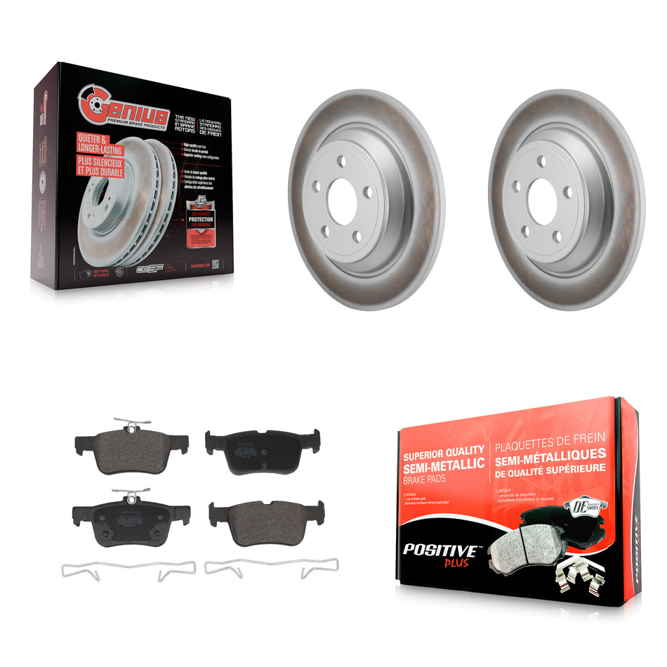 Rear Coated Disc Brake Rotors And Semi-Metallic Pads Kit For 2022-2023 Ford Maverick KGF-103065
