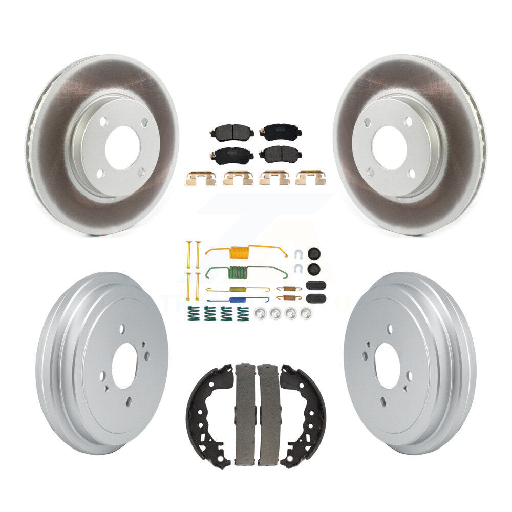 Front Rear Coat Disc Brake Rotors Semi-Metallic Pad Drum Kit (7Pc) For Nissan Kicks Versa KGF-103069