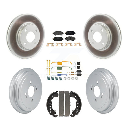Front Rear Coat Disc Brake Rotors Semi-Metallic Pad Drum Kit (7Pc) For Nissan Kicks Versa KGF-103069