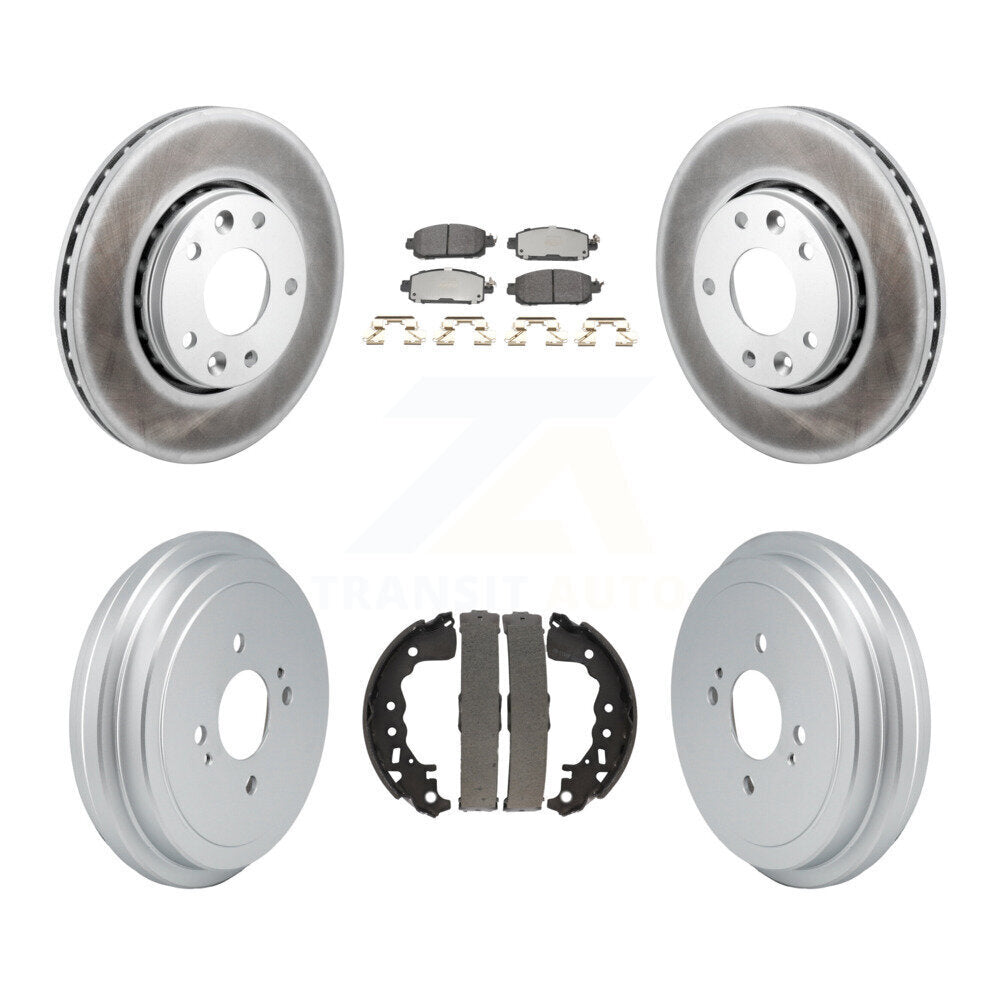 Front Rear Coated Disc Brake Rotors Semi-Metallic Pads And Drum Kit For Nissan Kicks KGF-103073