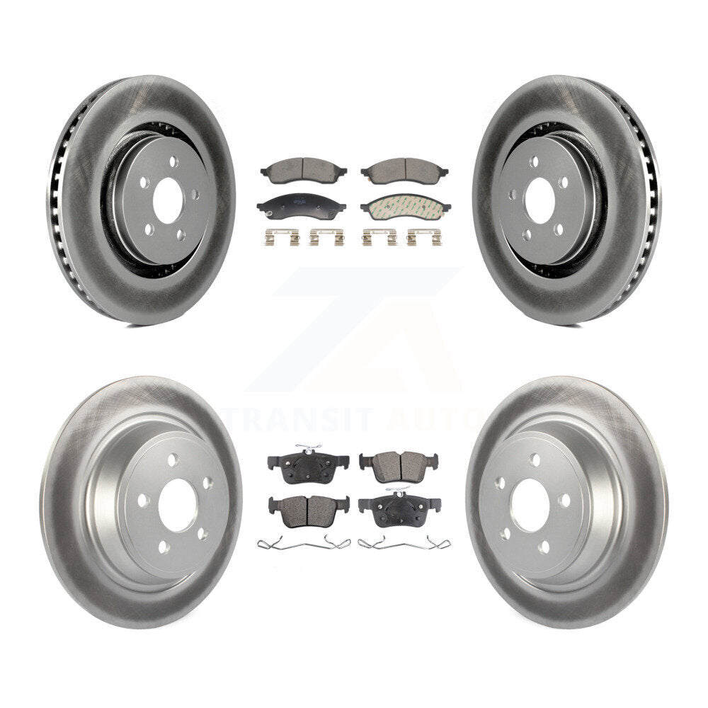 Front Rear Coated Disc Brake Rotors And Semi-Metallic Pads Kit For Lincoln Nautilus KGF-103085