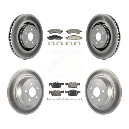 Front Rear Coated Disc Brake Rotors And Semi-Metallic Pads Kit For Lincoln Nautilus KGF-103085