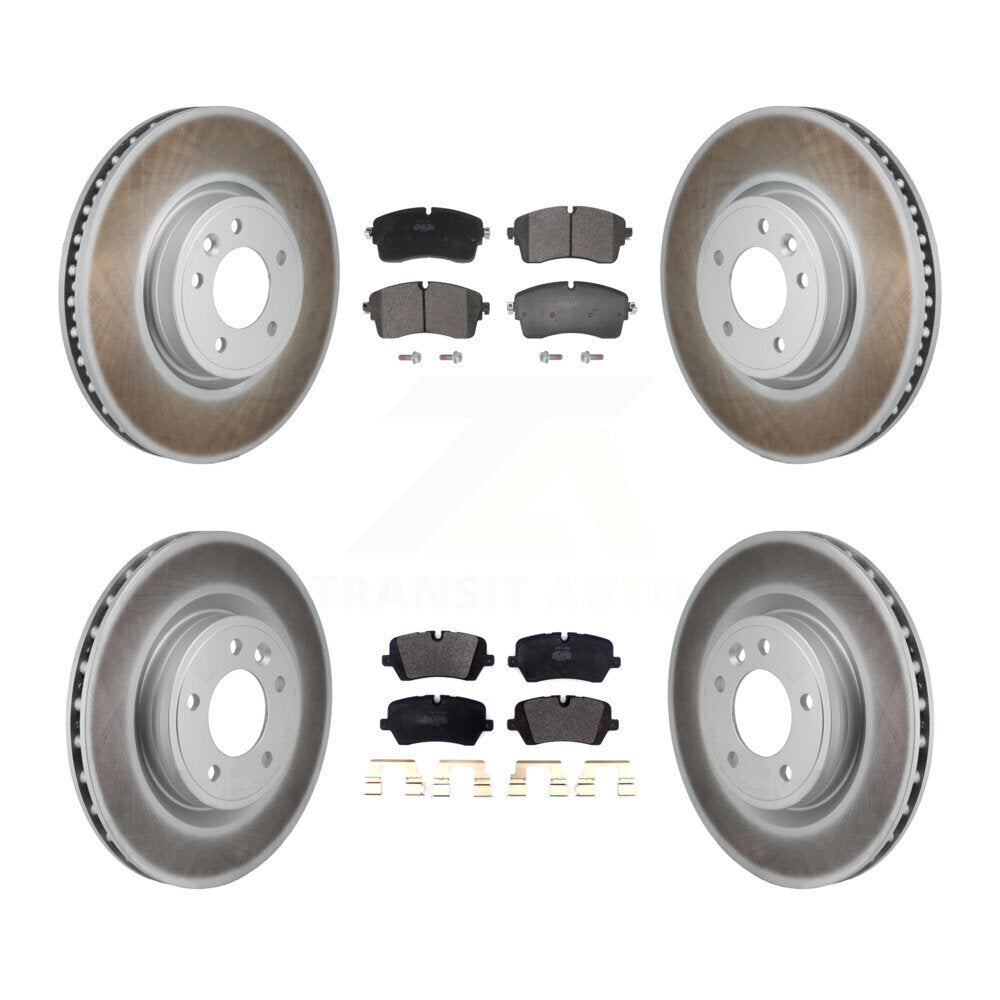 Front Rear Coated Disc Brake Rotor & Semi-Metallic Pad Kit For Land Rover Discovery Range KGF-103087
