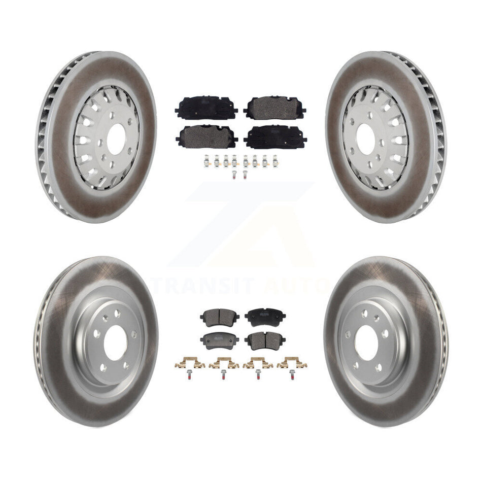 Front Rear Coated Disc Brake Rotor Semi-Metallic Pad Kit For Audi A6 Quattro A7 Sportback KGF-103090